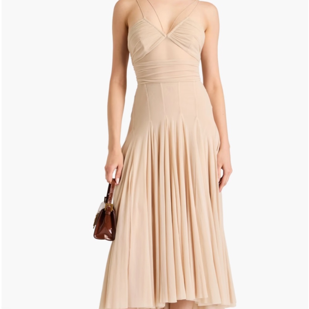PHILOSOPHY DI LORENZO SERAFINI Ruched tulle midi dress